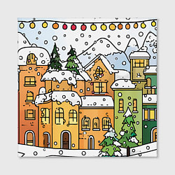 Холст квадратный Новогодний снегопад, цвет: 3D-принт — фото 2