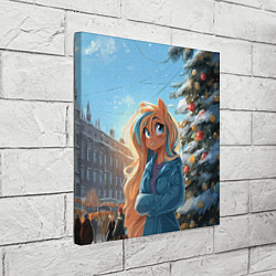 Холст квадратный Лошадка на новогодней площади, цвет: 3D-принт — фото 2
