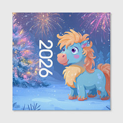 Холст квадратный Милая лошадка 2026, цвет: 3D-принт — фото 2
