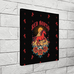 Холст квадратный Красная лошадь на фоне пирамиды, цвет: 3D-принт — фото 2