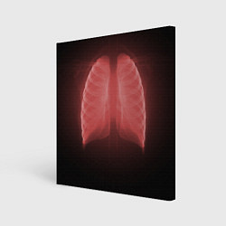 Холст квадратный Грудная клетка красная, цвет: 3D-принт