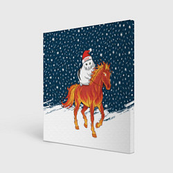 Холст квадратный Кот Бендер и огненный конь - 2026, цвет: 3D-принт