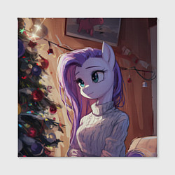 Холст квадратный Анимешная лошадка - Новый год, цвет: 3D-принт — фото 2