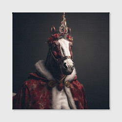 Холст квадратный Лошадь в новогоднем костюме, цвет: 3D-принт — фото 2