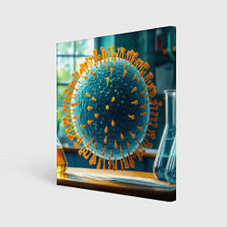 Картина квадратная Вирус в лаборатории