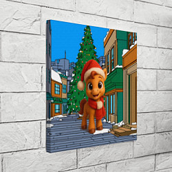 Холст квадратный Новогодняя лошадка и елка, цвет: 3D-принт — фото 2