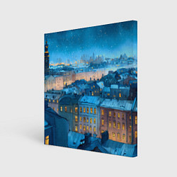 Картина квадратная Крыши зимнего Питера