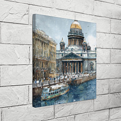 Холст квадратный Новогодний снежный Питер, цвет: 3D-принт — фото 2