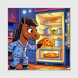 Холст квадратный Лошадка и пицца, цвет: 3D-принт — фото 2