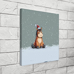 Холст квадратный Лошадка на фоне снегопада, цвет: 3D-принт — фото 2