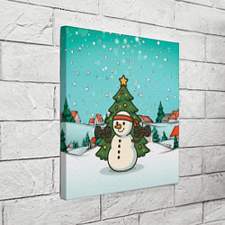 Холст квадратный Снеговик - Новогодний Зож, цвет: 3D-принт — фото 2
