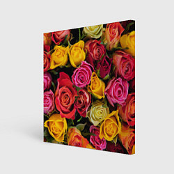 Холст квадратный Ассорти из роз, цвет: 3D-принт