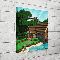 Холст квадратный Minecraft House, цвет: 3D-принт — фото 2