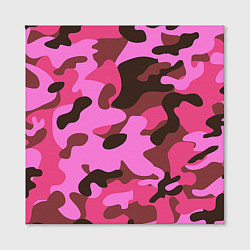 Холст квадратный Камуфляж: розовый/коричневый, цвет: 3D-принт — фото 2