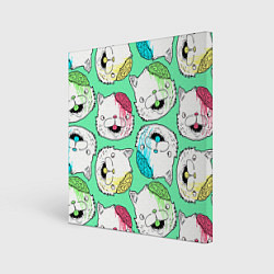 Холст квадратный Drop Dead: Kitty Heads, цвет: 3D-принт