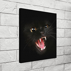 Холст квадратный Черный кот, цвет: 3D-принт — фото 2
