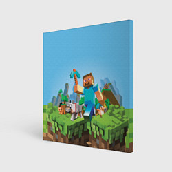 Холст квадратный Minecraft Summer, цвет: 3D-принт