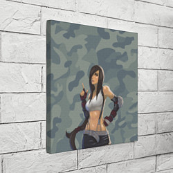 Холст квадратный Военная девушка Тифа Локхарт - Final Fantasy, цвет: 3D-принт — фото 2