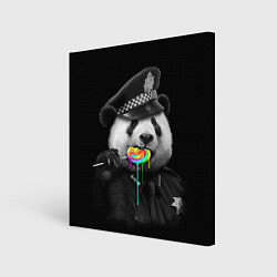 Холст квадратный Панда с карамелью, цвет: 3D-принт