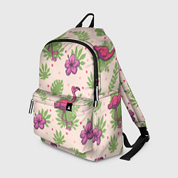 Рюкзак Цветочные фламинго, цвет: 3D-принт