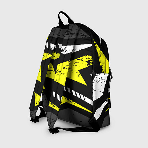 Рюкзак Black yellow abstract sport style / 3D-принт – фото 2