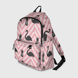 Рюкзак Черный фламинго арт, цвет: 3D-принт