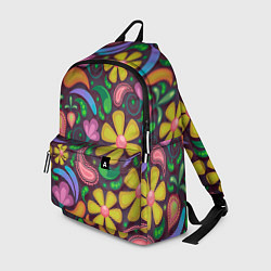 Рюкзак Летние цветы узор на темном, цвет: 3D-принт