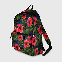 Рюкзак Тропические цветы и листья, цвет: 3D-принт