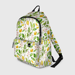 Рюкзак Летний узор лимон ветки листья, цвет: 3D-принт