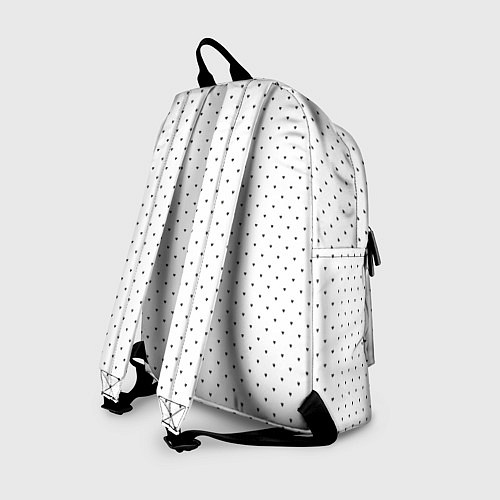Рюкзак Сердечки черные на белом / 3D-принт – фото 2