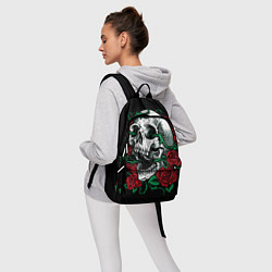 Рюкзак Череп и Розы, цвет: 3D-принт — фото 2