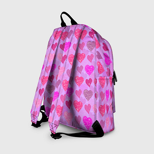 Рюкзак Розовые сердечки / 3D-принт – фото 2