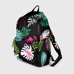 Рюкзак Фламинго с цветами, цвет: 3D-принт