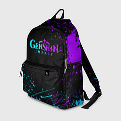 Рюкзак GENSHIN IMPACT NEON LOGO, цвет: 3D-принт