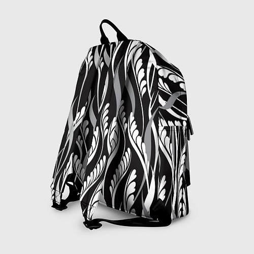 Рюкзак Листья в черно-Белом Цвете / 3D-принт – фото 2