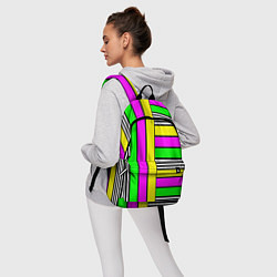 Рюкзак Полосатый неоновый модный узор, цвет: 3D-принт — фото 2