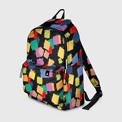 Рюкзак Заплатки на черном фоне, цвет: 3D-принт