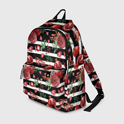 Рюкзак Гранаты и рубины на фоне полос, цвет: 3D-принт