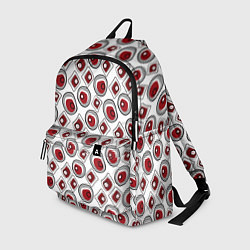 Рюкзак Красно черный узор на белом, цвет: 3D-принт
