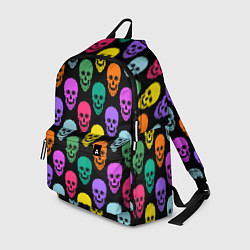Рюкзак Разноцветные черепа Готика, цвет: 3D-принт