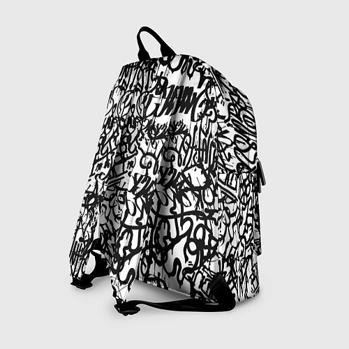 Рюкзак Graffiti black on white / 3D-принт – фото 2