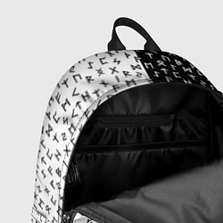 Рюкзак Руны чёрно-белое, цвет: 3D-принт — фото 2