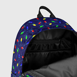 Рюкзак Разноцветные Лампочки, цвет: 3D-принт — фото 2