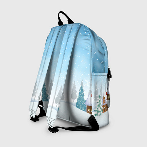 Рюкзак Снеговик в снежном дворике / 3D-принт – фото 2