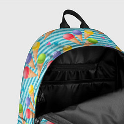 Рюкзак Разноцветное мороженое паттерн, цвет: 3D-принт — фото 2