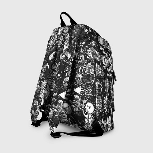 Рюкзак DOTA 2 ВСЕ ПЕРСОНАЖИ ЧЁРНО БЕЛЫЙ / 3D-принт – фото 2