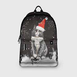 Рюкзак Новогодний Черный кот в кружке, цвет: 3D-принт — фото 2