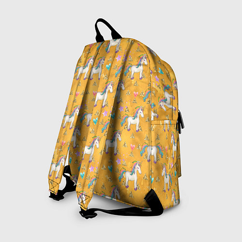 Рюкзак Единороги на желтом фоне / 3D-принт – фото 2
