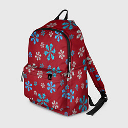 Рюкзак Снежинки Черепа красный, цвет: 3D-принт
