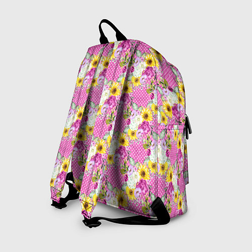 Рюкзак Полевые фиолетовые и желтые цветочки / 3D-принт – фото 2